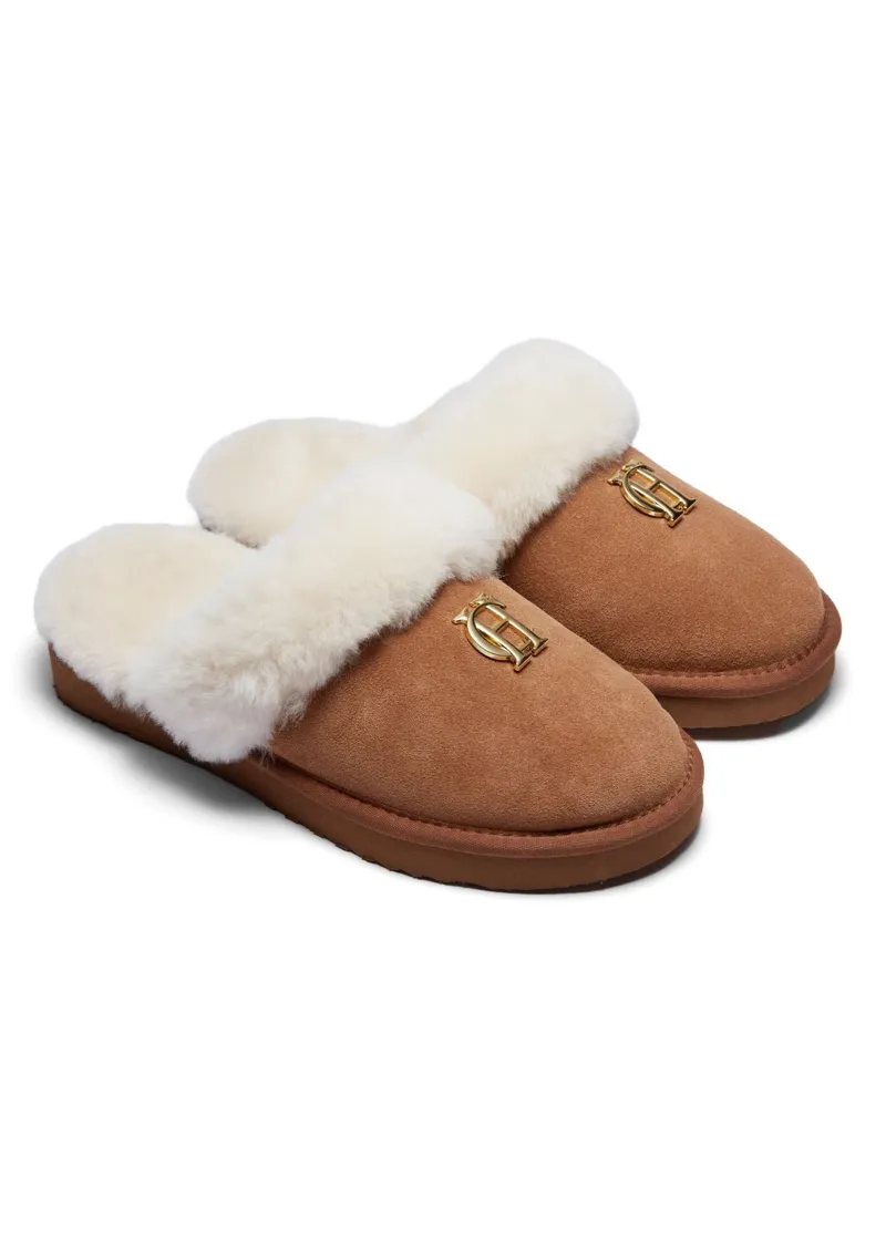 Holland Cooper HC Shearling Slipper in Tan