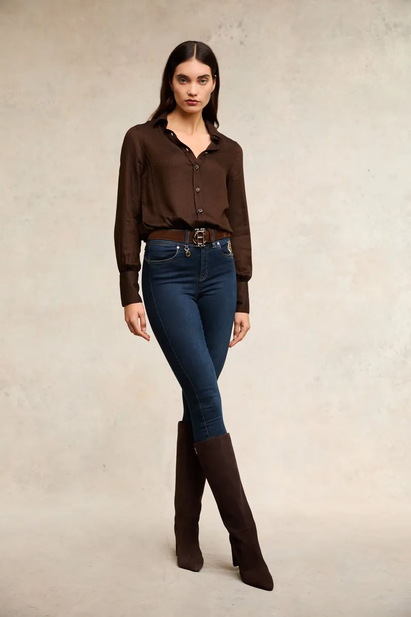 Holland Cooper Heritage Shirt Tobacco Herringbone-3