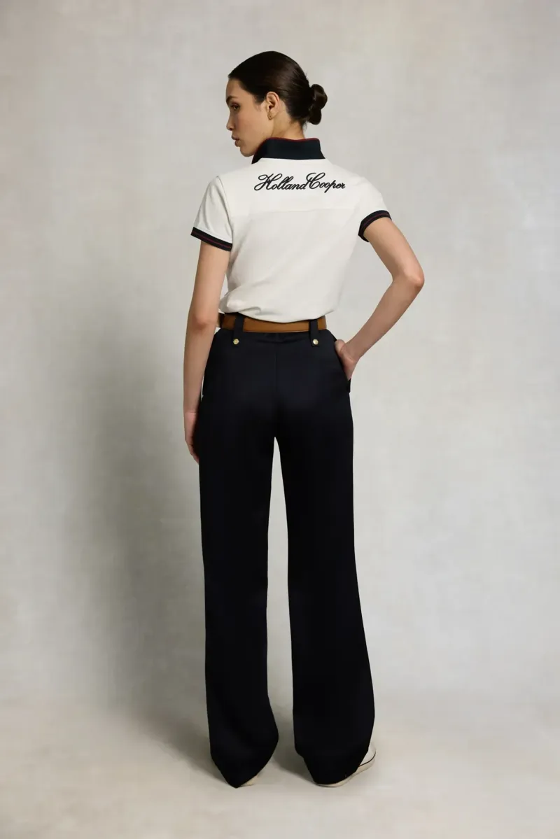 Holland Cooper Heritage Short Sleeve Polo Shirt in White-3