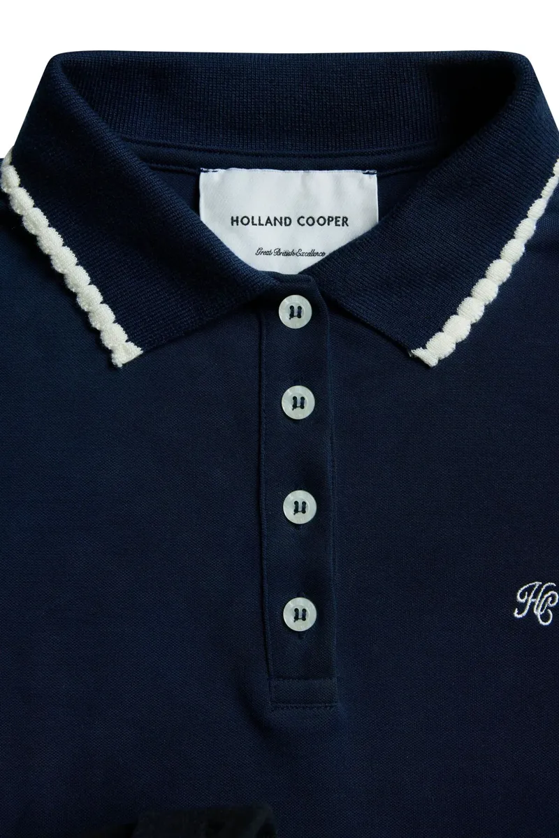Holland Cooper Jilly Polo Dress in Washed Navy-5
