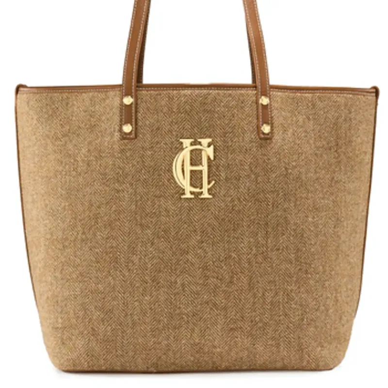 Holland Cooper Kensington Tote Bag Tan Herringbone