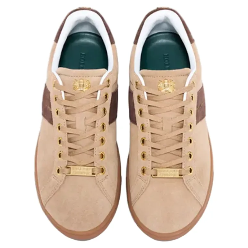 Holland Cooper Knightsbridge Court Trainers in Taupe Dark Chocolate-1