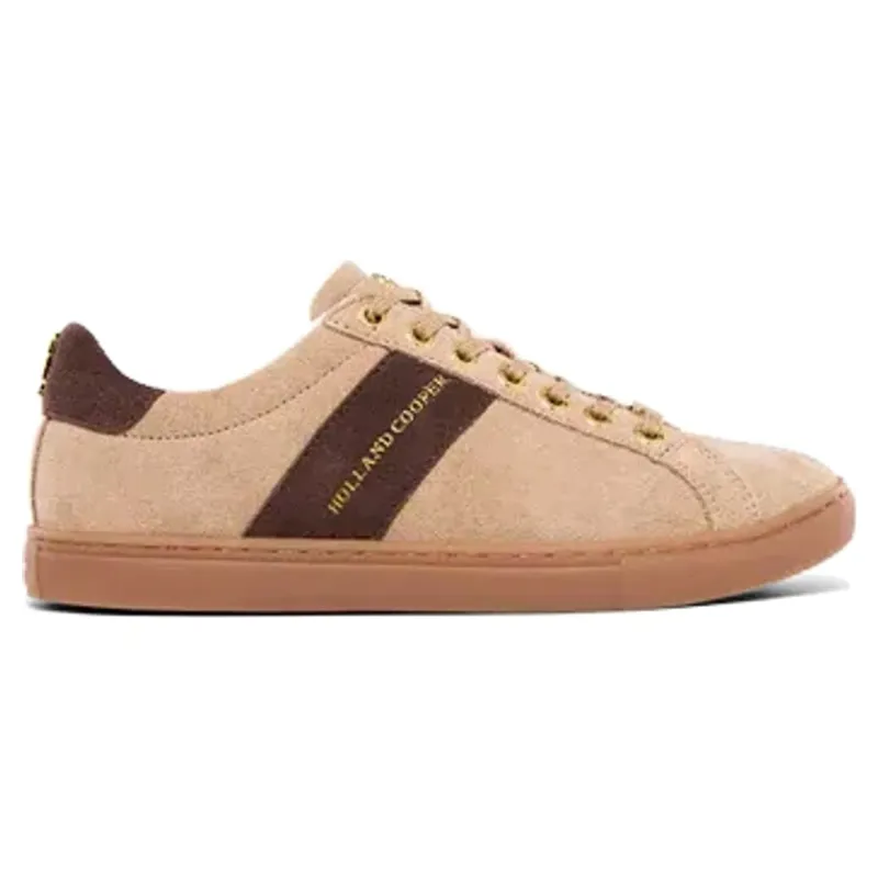 Holland Cooper Knightsbridge Court Trainers in Taupe Dark Chocolate