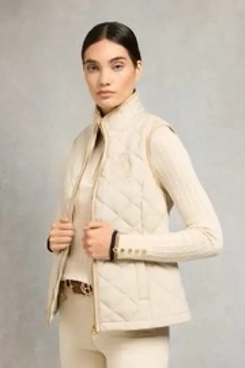 Holland Cooper Lightweight Country Gilet in Barley-4