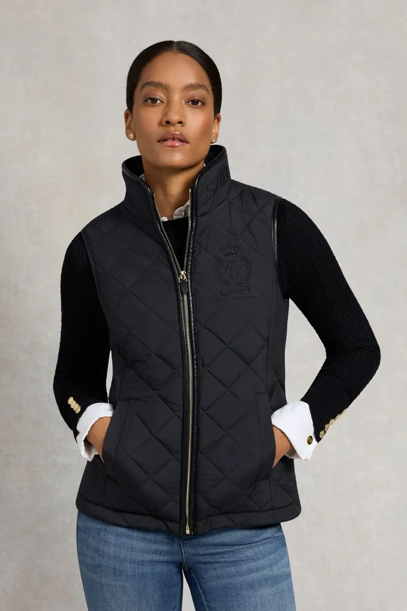 Holland Cooper Lightweight Country Gilet in Black-5