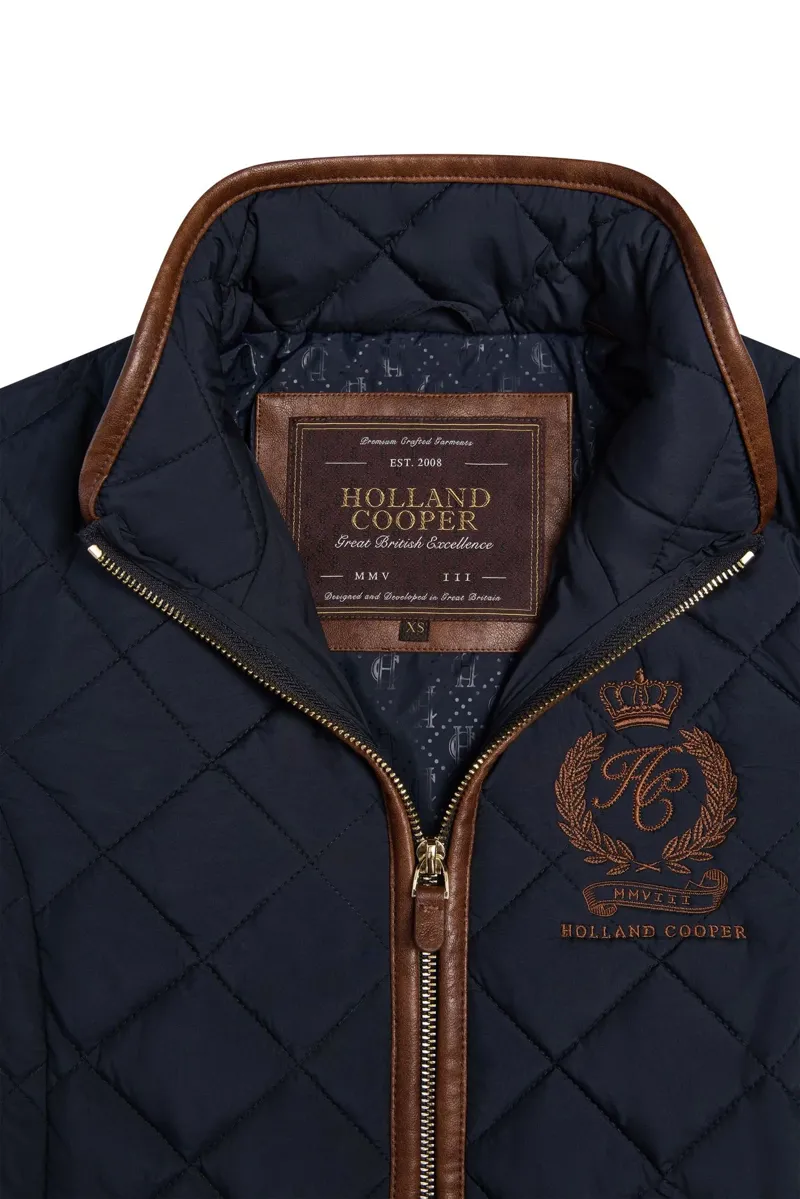 Holland Cooper Lightweight Country Jacket in Ink Navy Blue-2