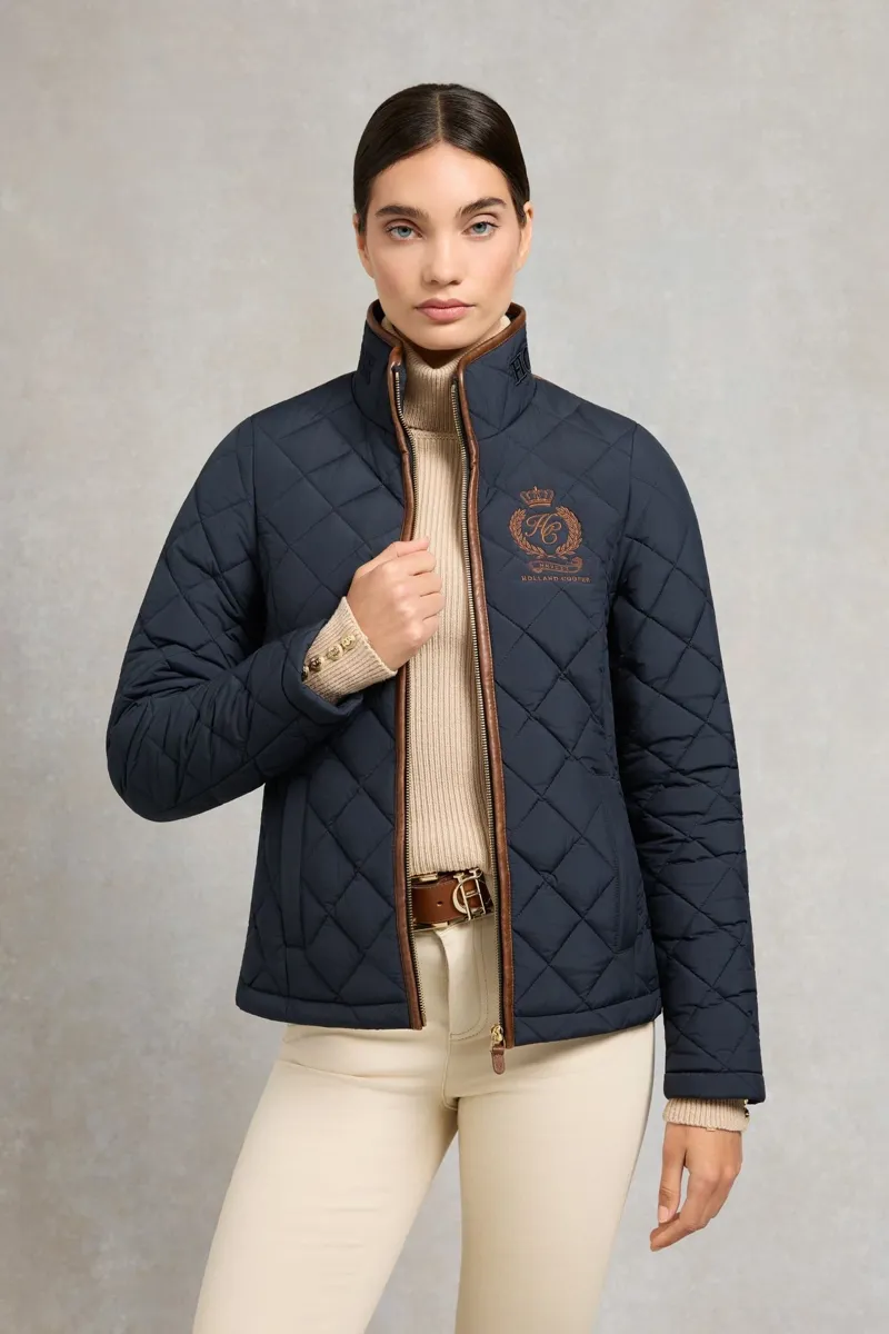 Holland Cooper Lightweight Country Jacket in Ink Navy Blue-4