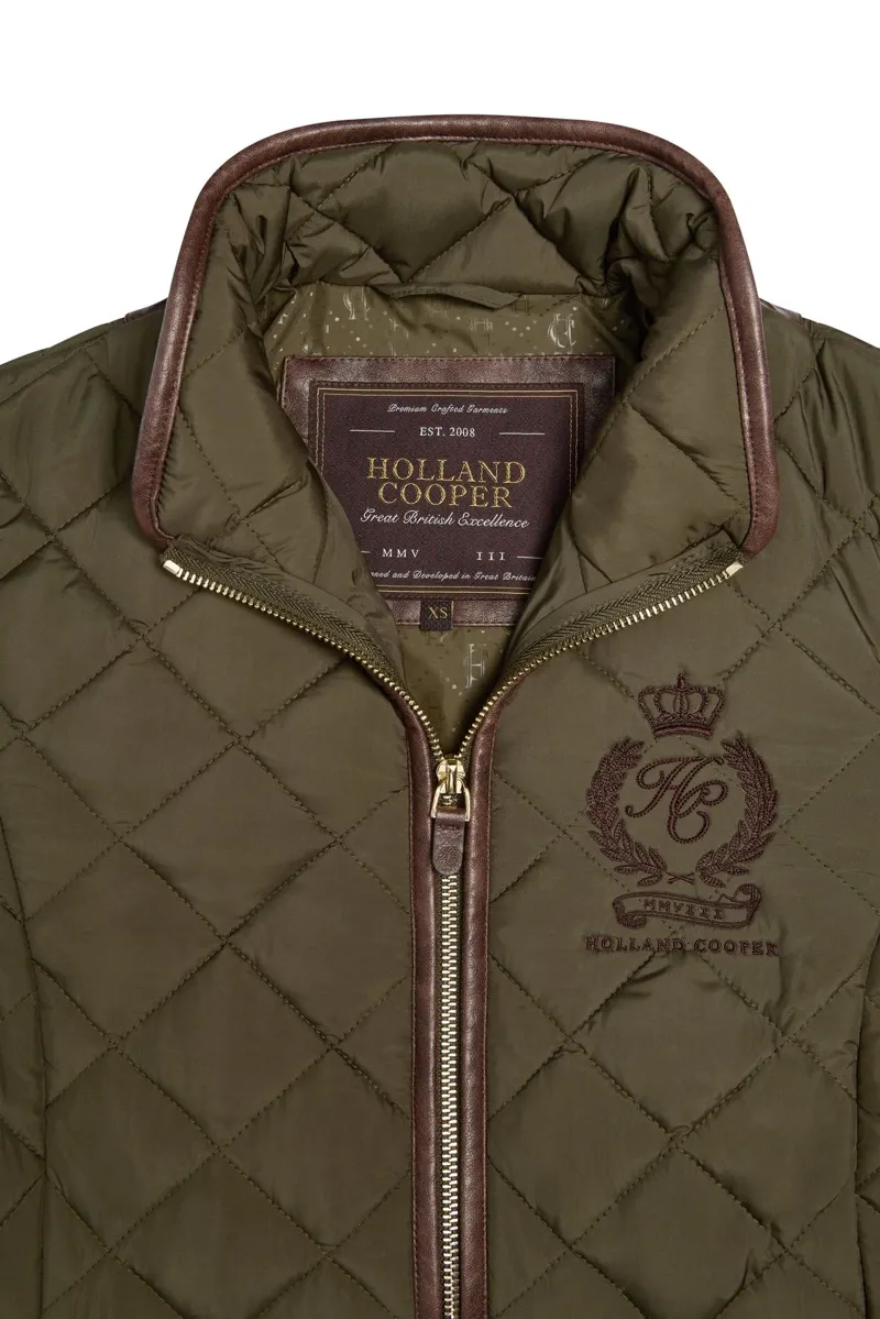 Holland Cooper Lightweight Country Jacket in Khaki Green-2