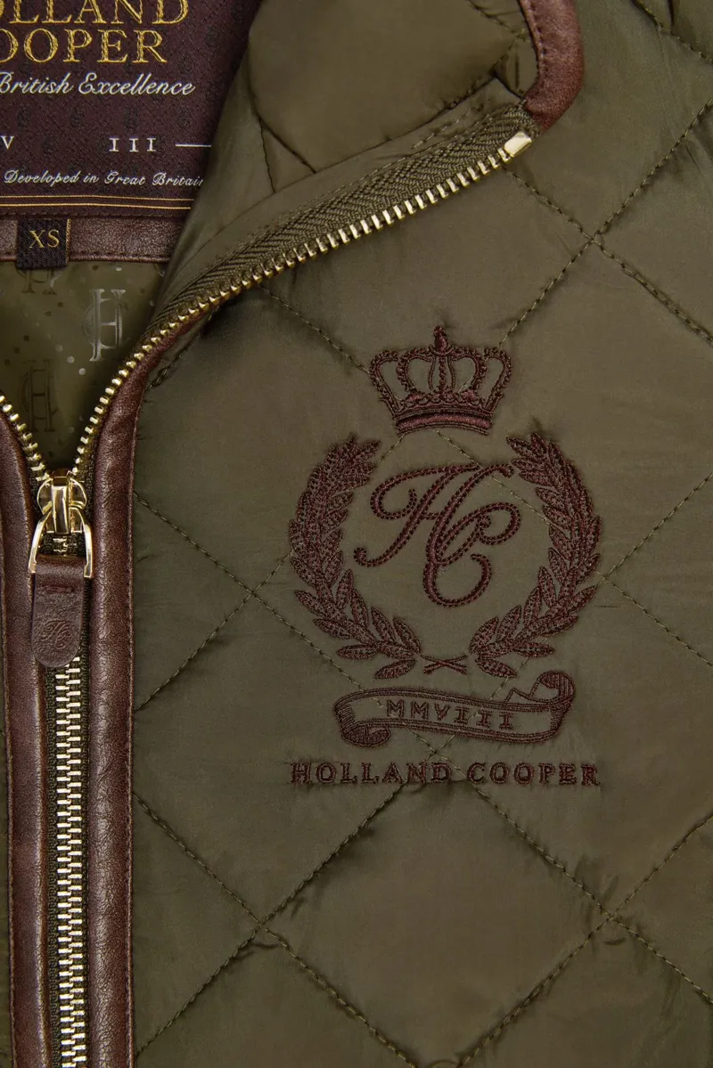 Holland Cooper Lightweight Country Jacket in Khaki Green-4