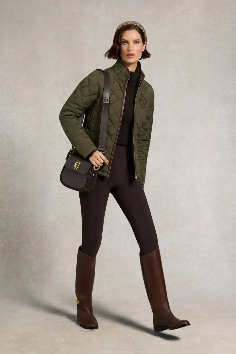 Holland Cooper Lightweight Country Jacket in Khaki Green-9