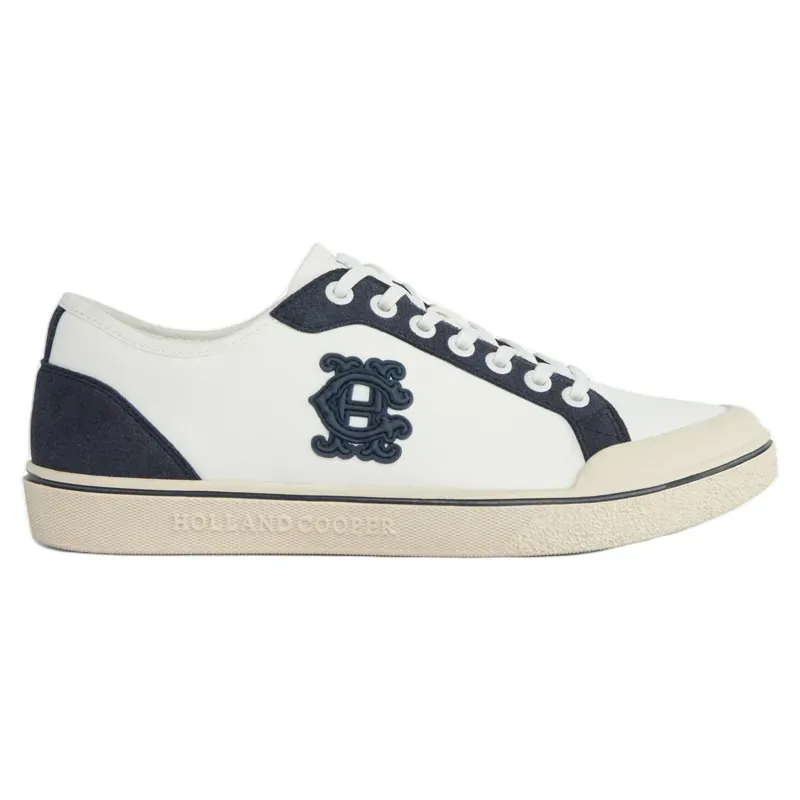 Holland Cooper Mayfair Court Trainers in Off White Navy-1
