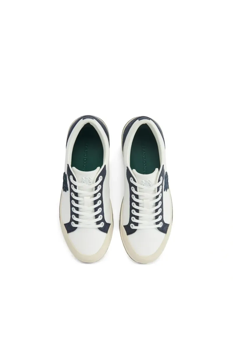 Holland Cooper Mayfair Court Trainer in Off White Navy-2