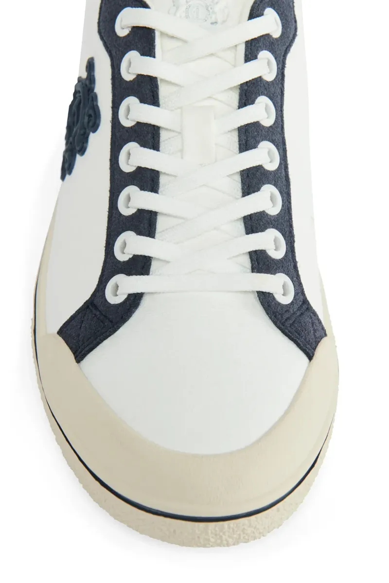 Holland Cooper Mayfair Court Trainer in Off White Navy-4
