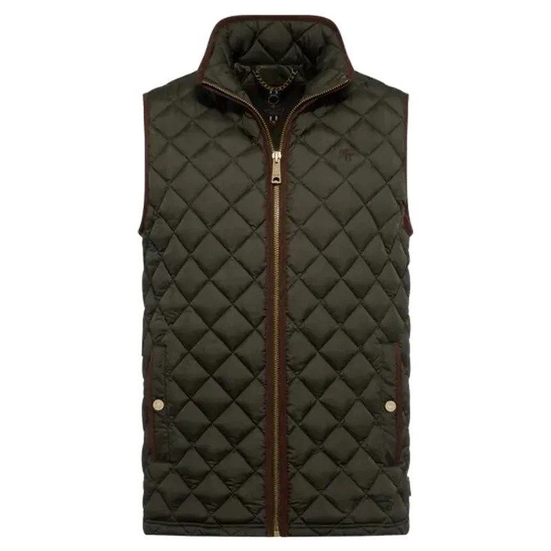 Holland Cooper Men's Country Quilted Gilet in Khaki