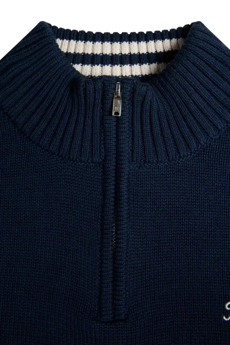 Holland Cooper Men's Quarter Zip Knit in Ink Navy-1