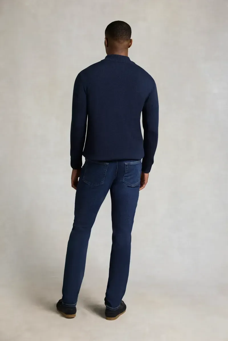 Holland Cooper Men's Quarter Zip Knit in Ink Navy-5