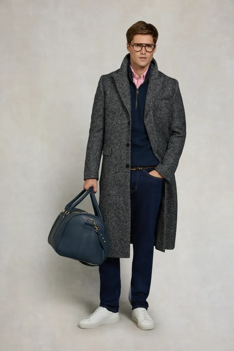 Holland Cooper Men's Quarter Zip Sweat in Ink Navy-2