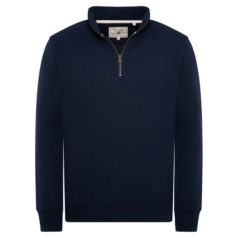 Holland Cooper Men's Quarter Zip Sweat in Ink Navy-3
