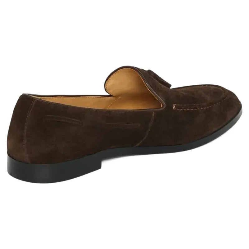Holland Cooper Men's Suede Tassel Loafer in Chocolate-2