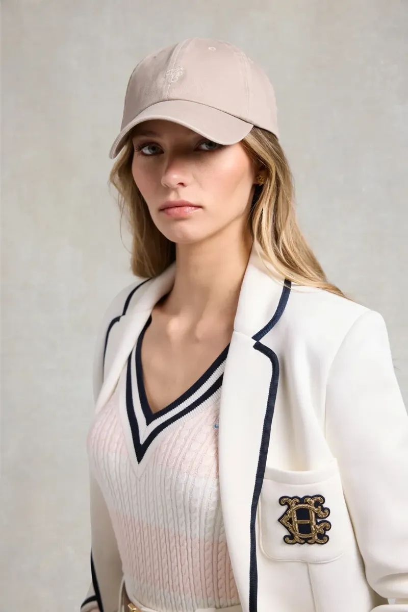 Holland Cooper Monogram Cap in Taupe/Ecru-5