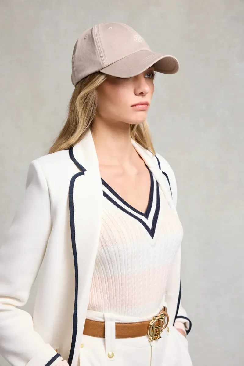 Holland Cooper Monogram Cap in Taupe/Ecru-6