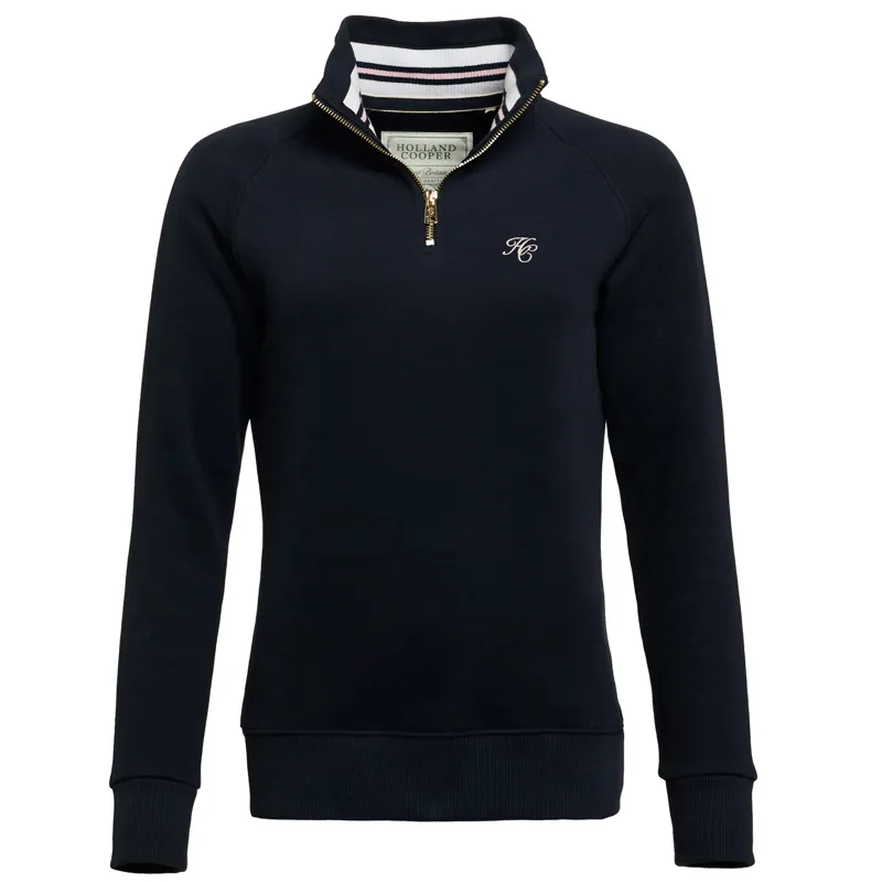 Holland Cooper Burford Quarter Zip Neck Sweat Ink Navy