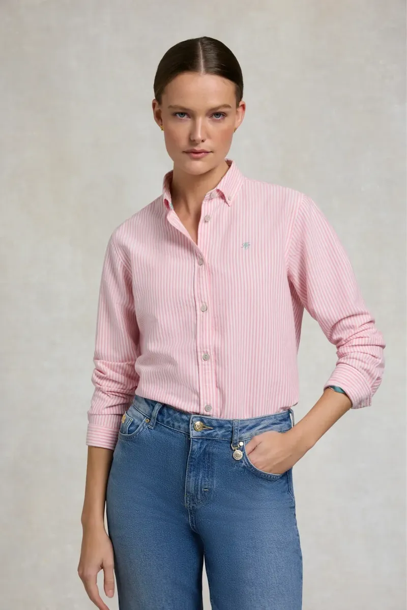 Holland Cooper Oxford Shirt City Pink Stripe-1