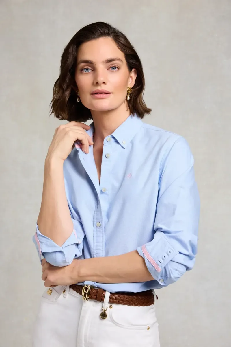 Holland Cooper Oxford Shirt in Sky Blue-1