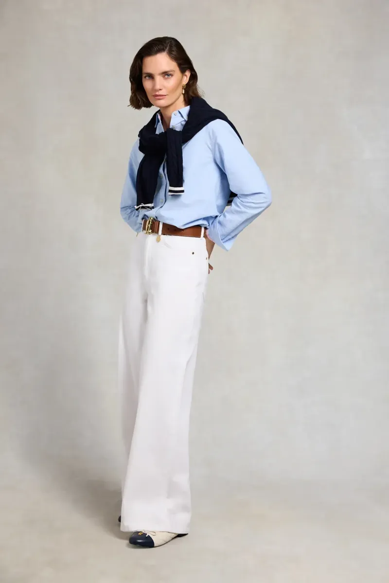 Holland Cooper Oxford Shirt in Sky Blue-2