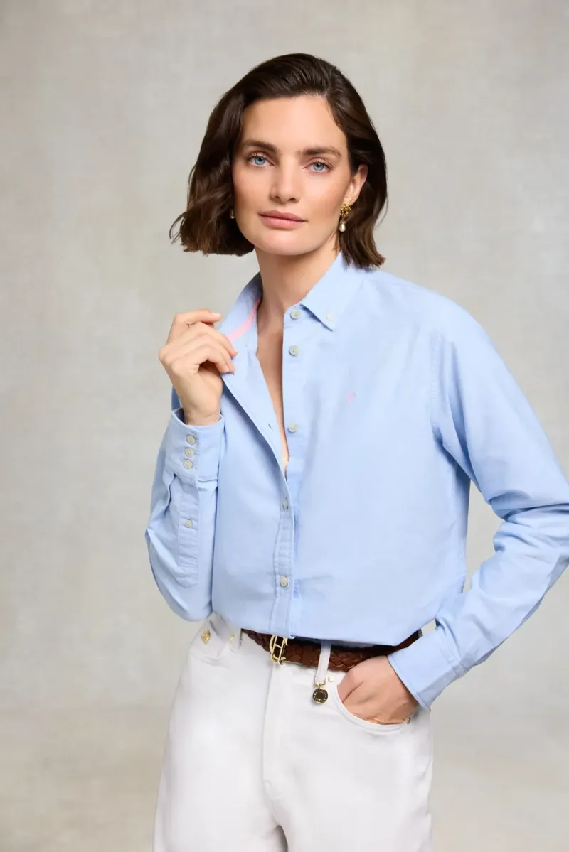 Holland Cooper Oxford Shirt in Sky Blue-4