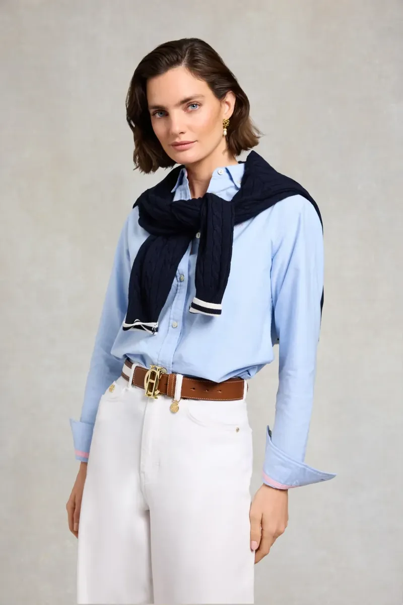 Holland Cooper Oxford Shirt in Sky Blue-5