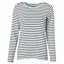 Holland Cooper Padstow Long Sleeve Crew Neck Tee Natural Ink Navy Stripe