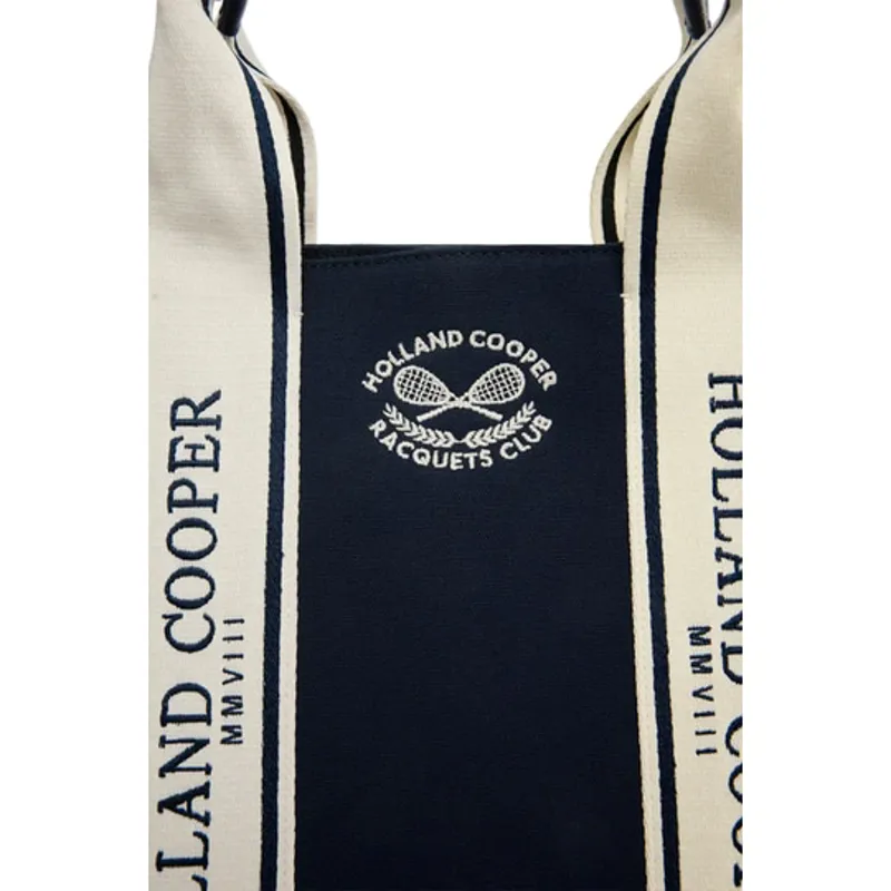 Holland Cooper Racquets Tote in Washed Navy Ecru-3