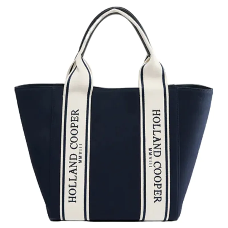 Holland Cooper Racquets Tote in Washed Navy Ecru-4