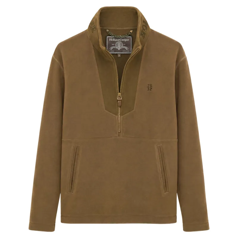 Holland Cooper Relaxed Fit Country Quarter Zip Fleece in Chestnut