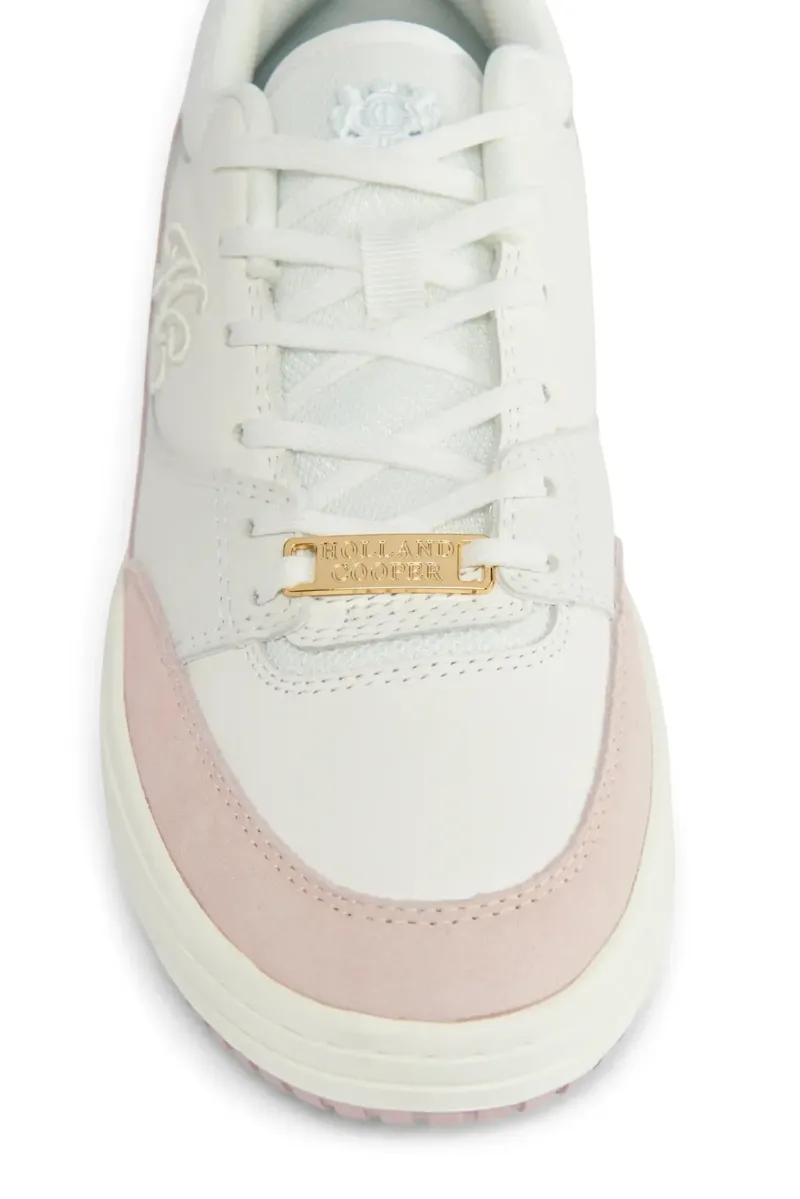 Holland Cooper Retro Trainer Off White Blush Pink-4
