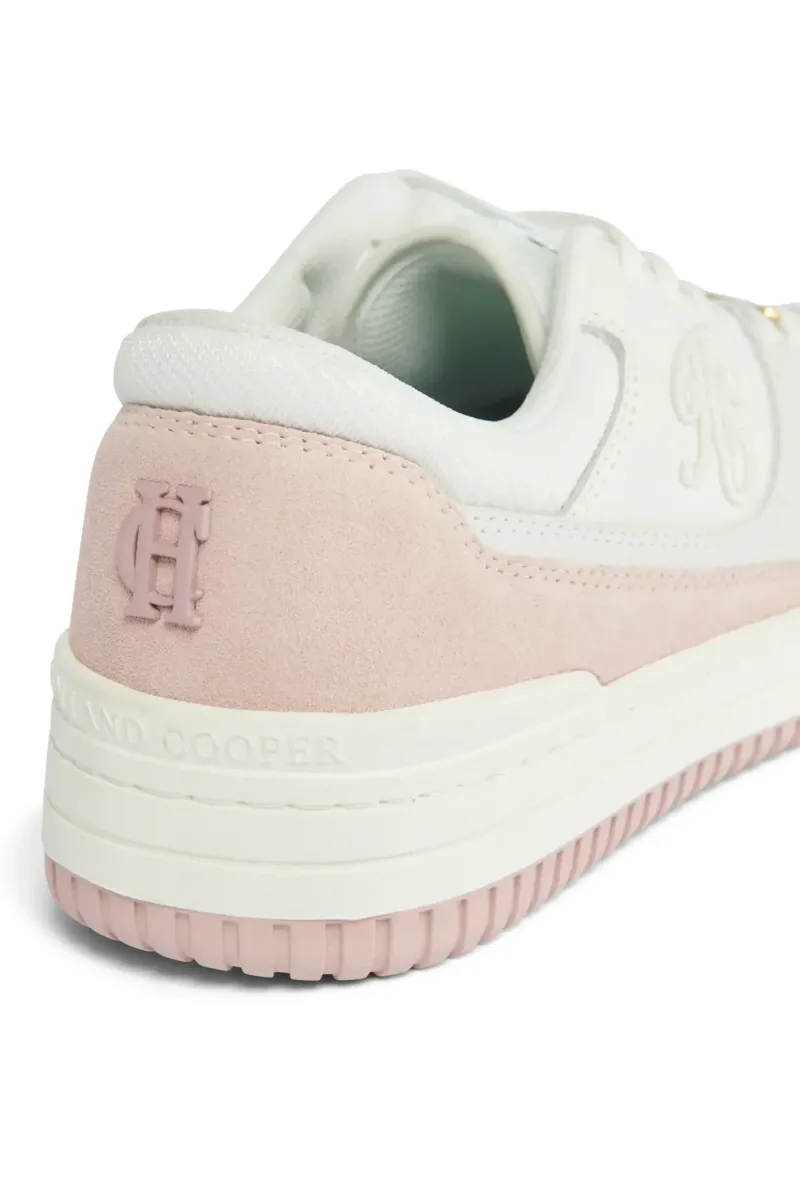 Holland Cooper Retro Trainer Off White Blush Pink-5