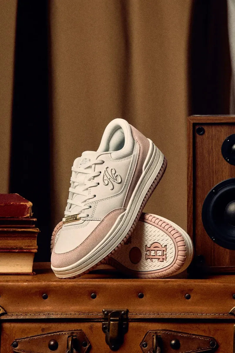 Holland Cooper Retro Trainer Off White Blush Pink-8