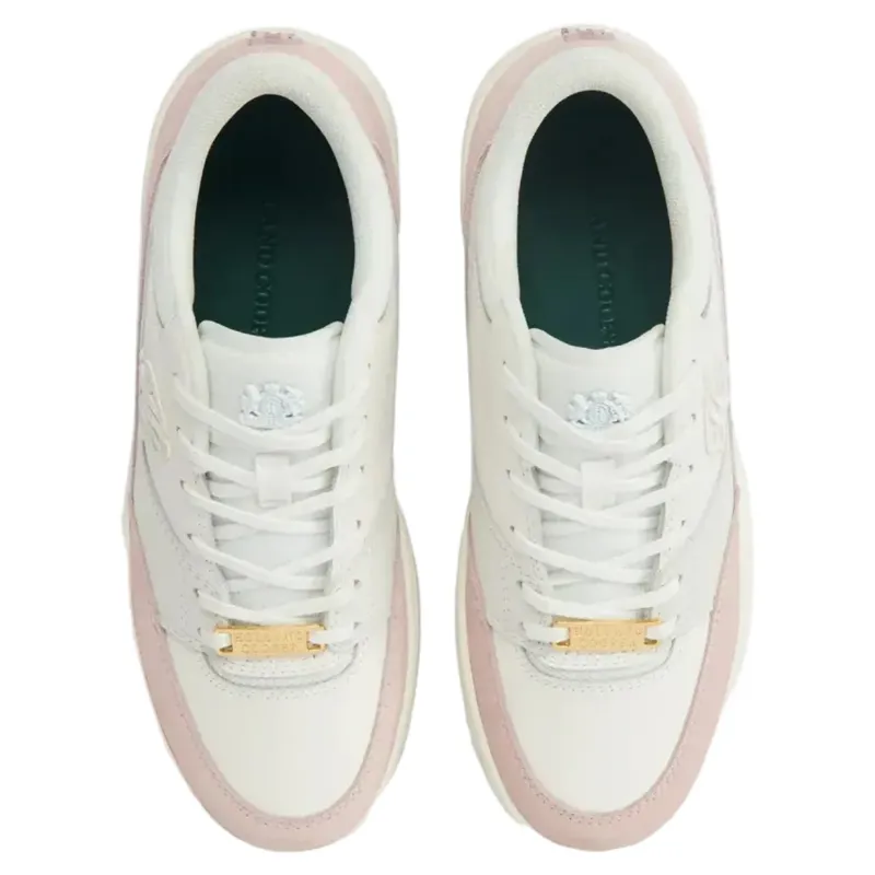 Holland Cooper Retro Trainers Off White Blush Pink-1