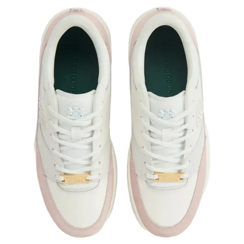 Holland Cooper Retro Trainers Off White Blush Pink