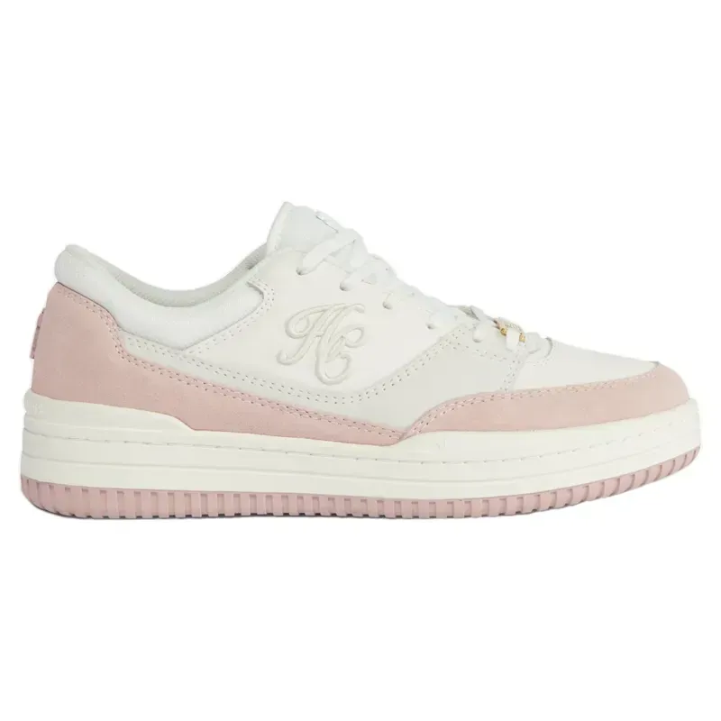 Holland Cooper Retro Trainers Off White Blush Pink
