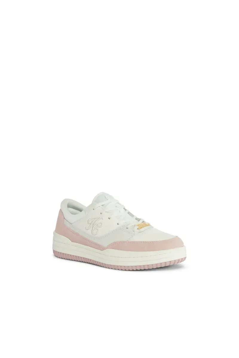Holland Cooper Retro Trainers Off White Blush Pink-2