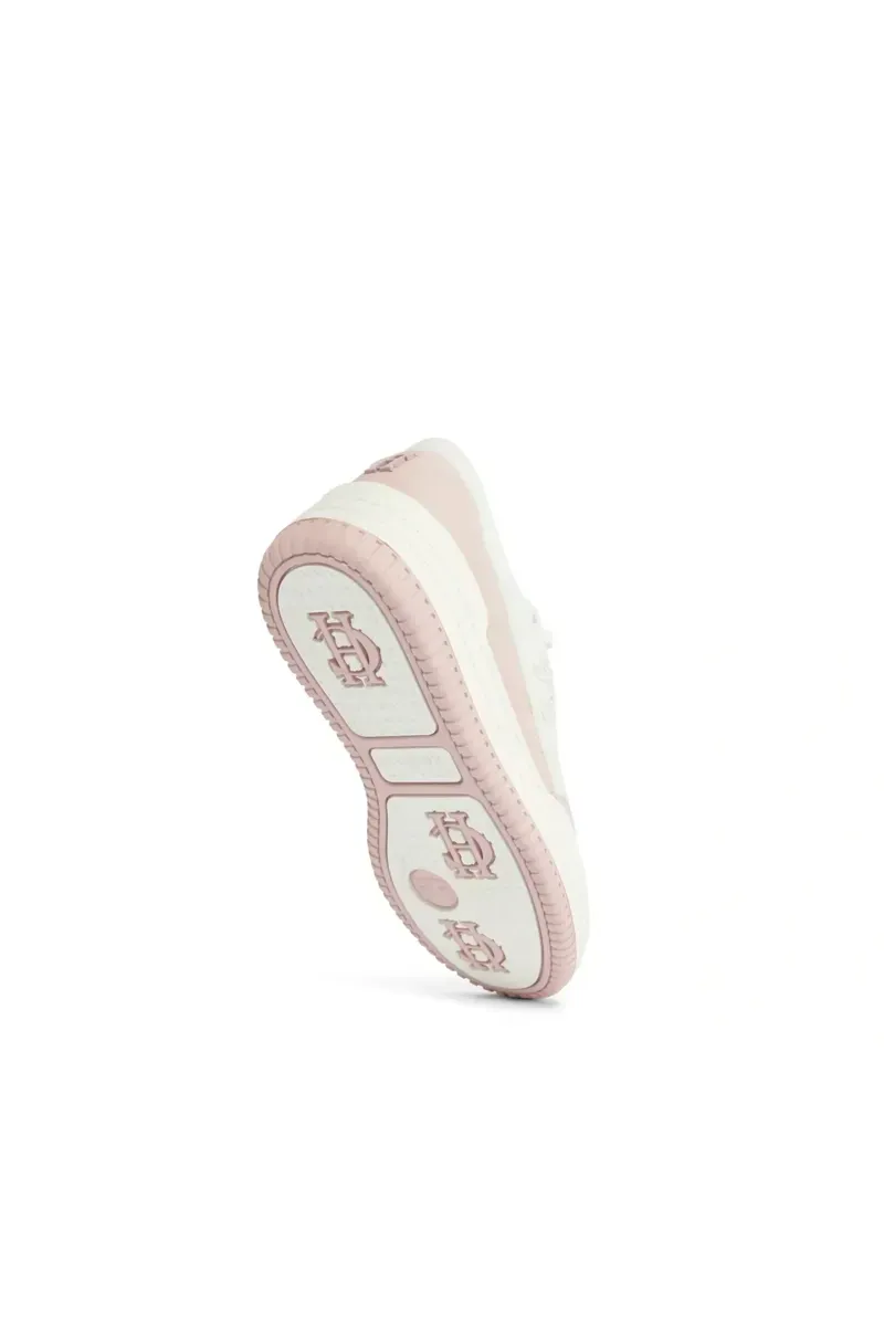 Holland Cooper Retro Trainers Off White Blush Pink-3