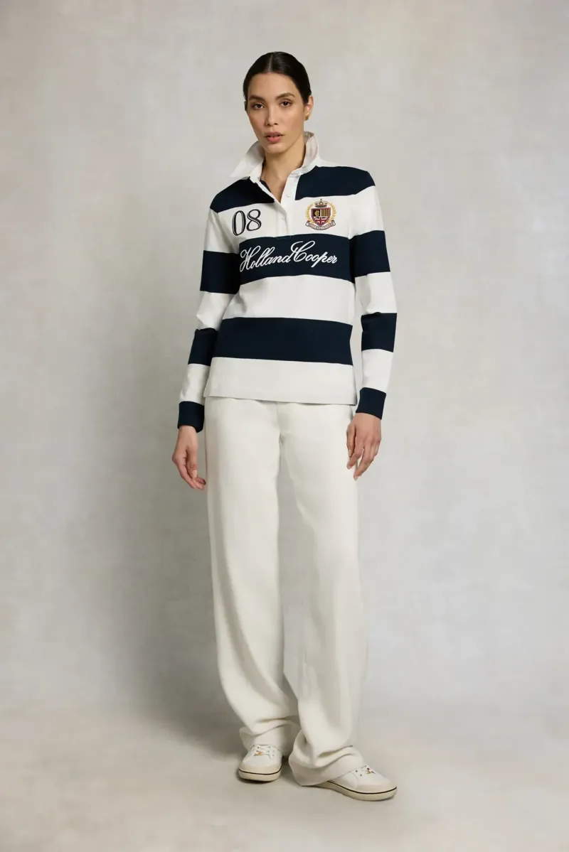 Holland Cooper Rugby Shirt in Navy Ecru-2