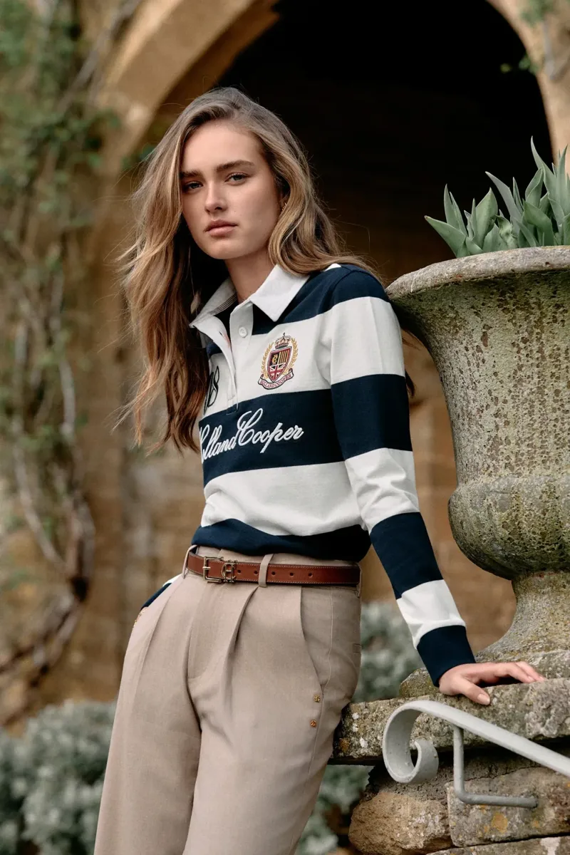 Holland Cooper Rugby Shirt in Navy Ecru-3