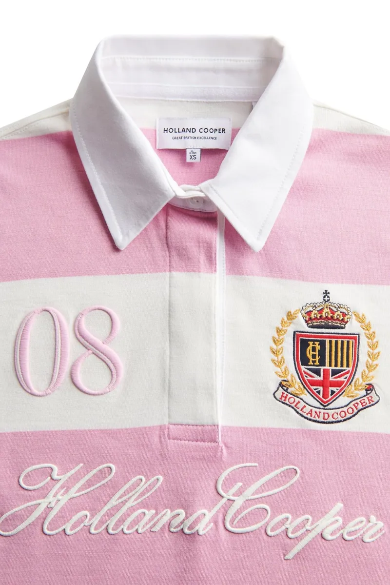 Holland Cooper Rugby Shirt in Pink Ecru-5