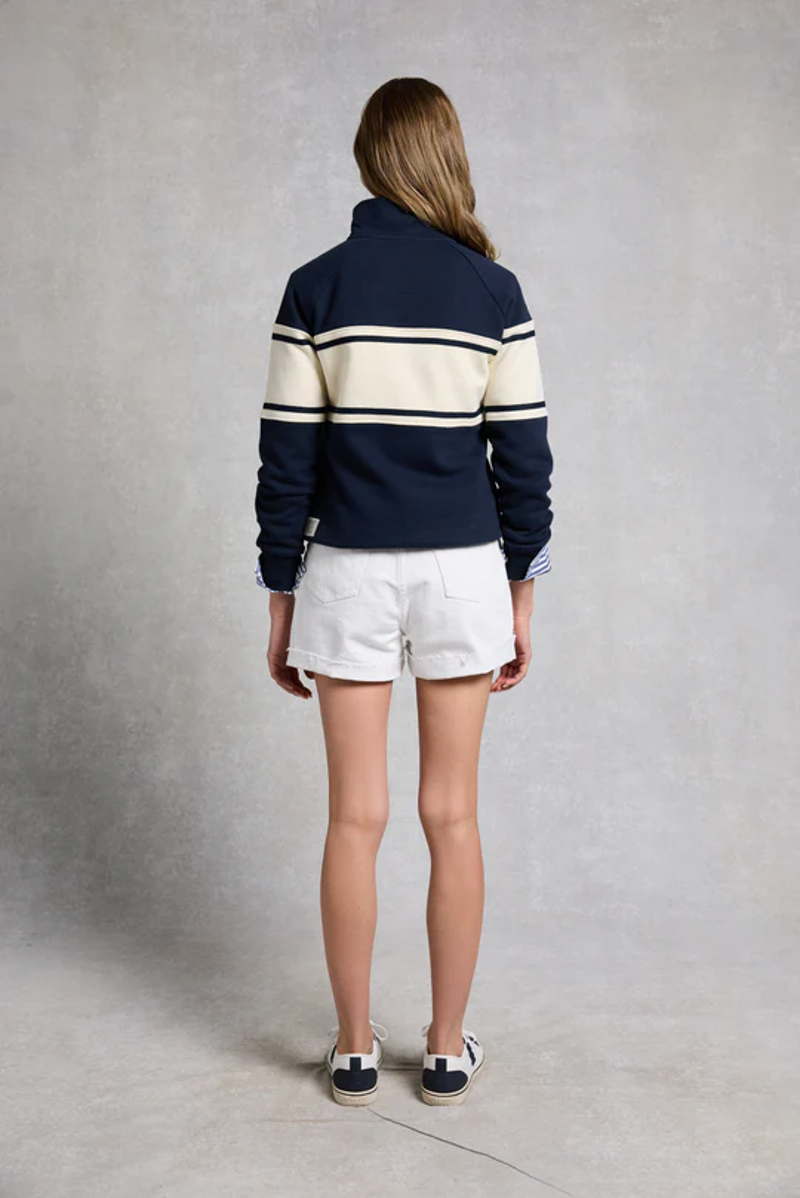 Holland Cooper Signature Quarter Zip Sweat in Ink Navy-5