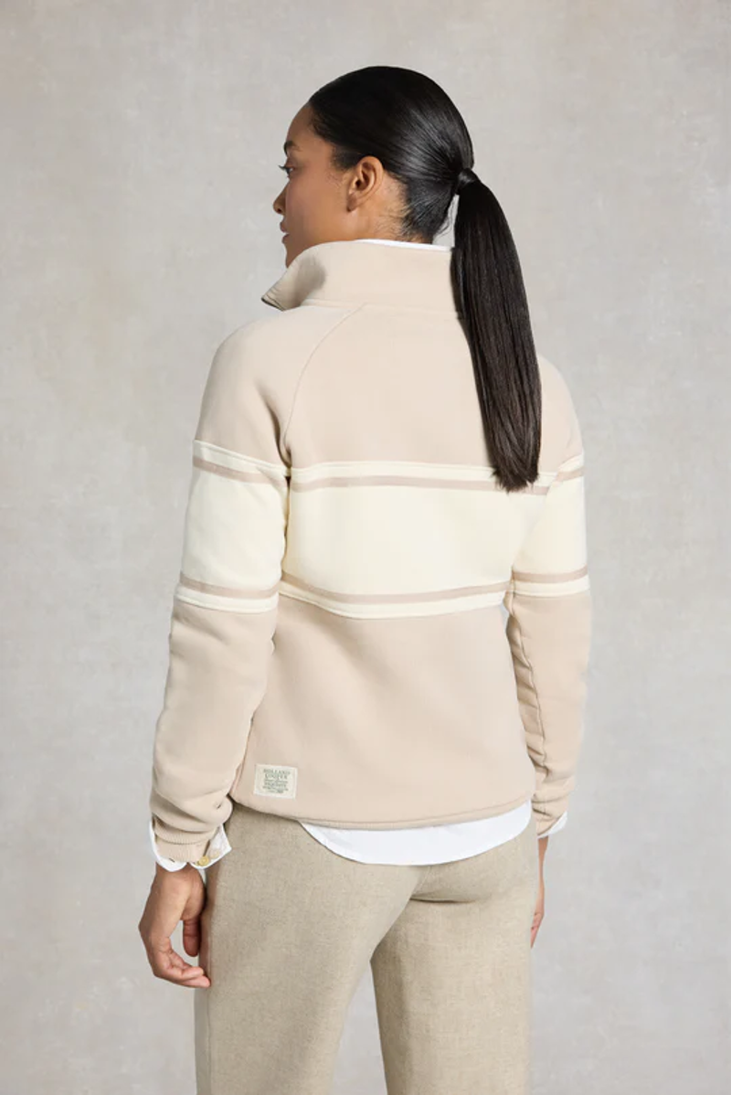 Holland Cooper Signature Quarter Zip Sweat in Stone-5