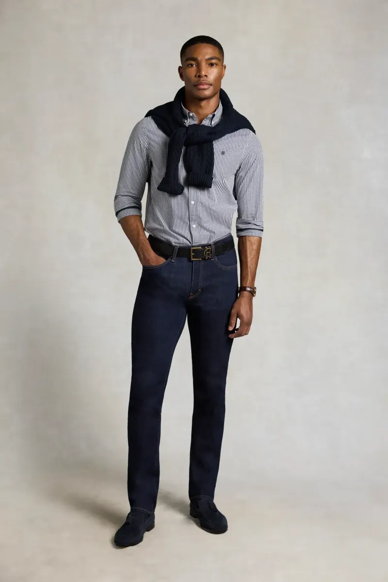 Holland Cooper Slim Fit Button Down Shirt Men's Navy Gingham-3