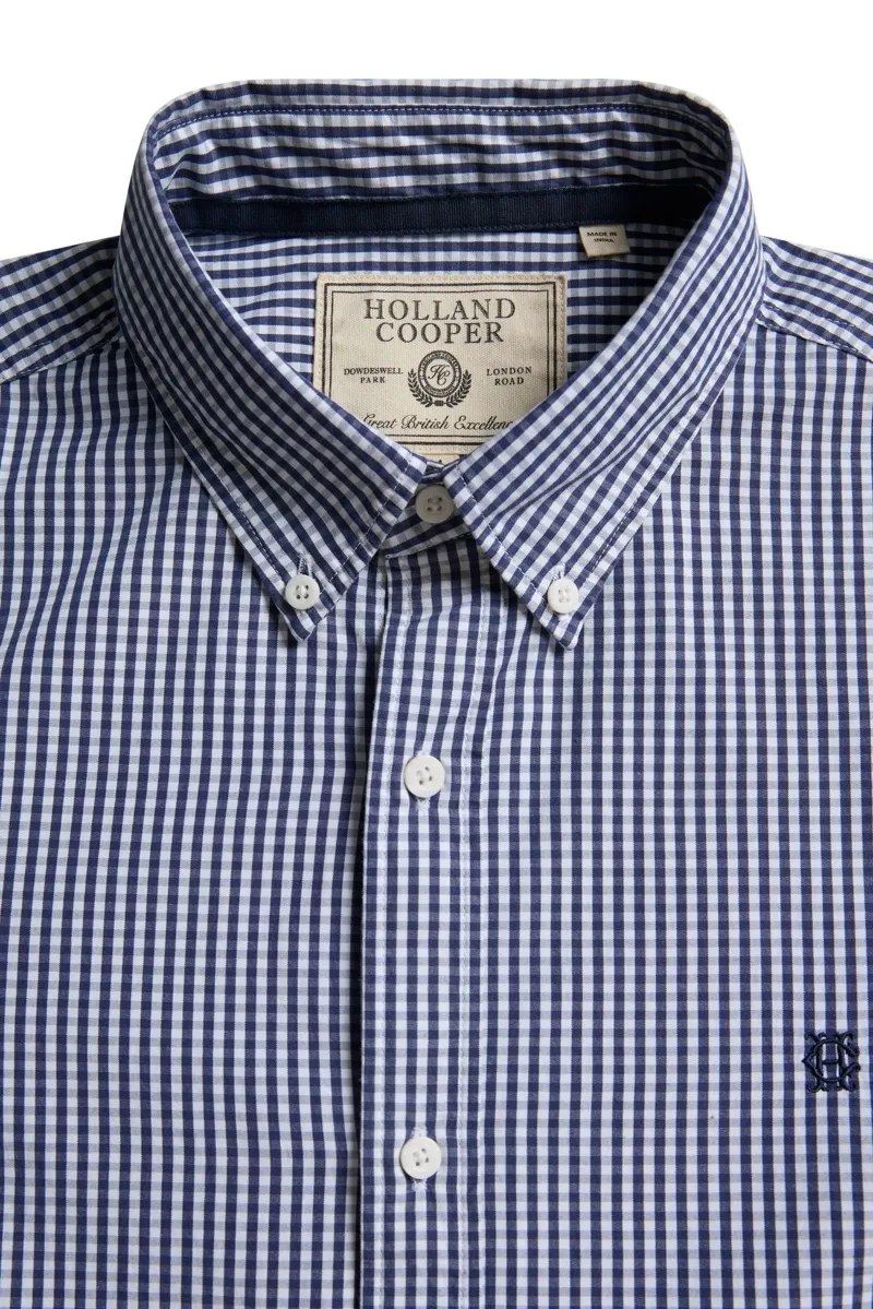 Holland Cooper Slim Fit Button Down Shirt Men's Navy Gingham-4